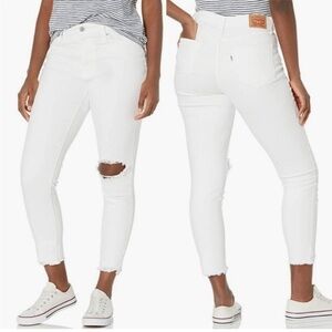 Levi’s 721 High Rise Skinny Ankle Jeans Women’s Size 29 White Distressed